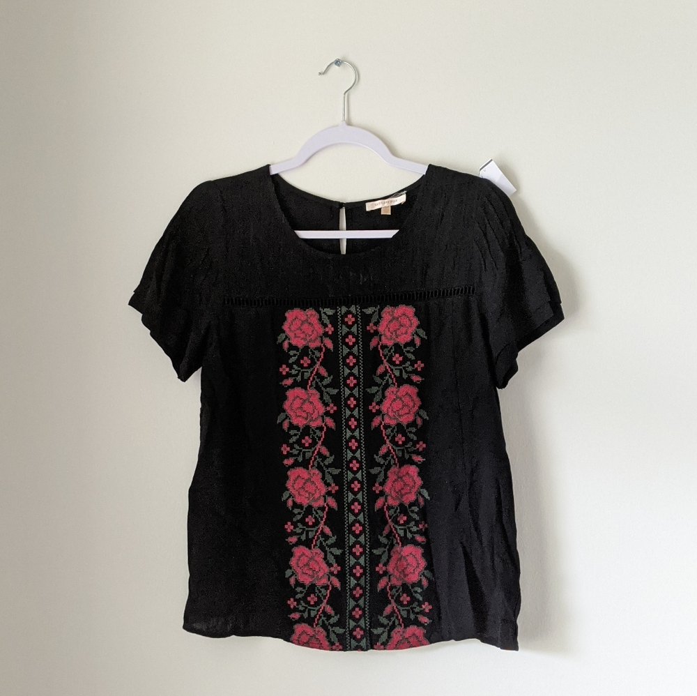 Black Embroidered Shirt